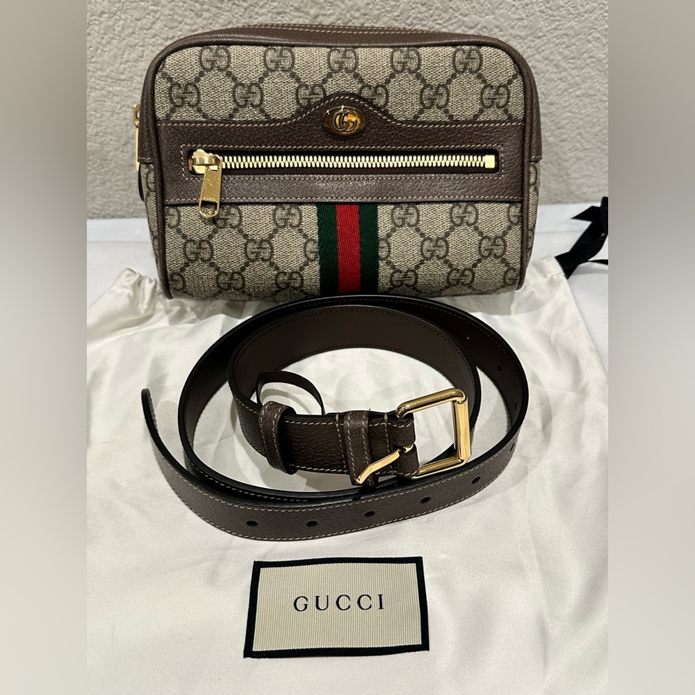 Gucci GG canvas ophidia supreme belt bag small